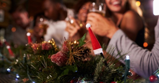people drinking at Christmas